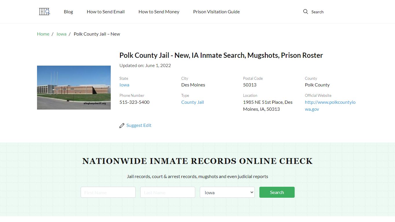 Polk County Jail - New, IA Inmate Search, Mugshots, Prison ...