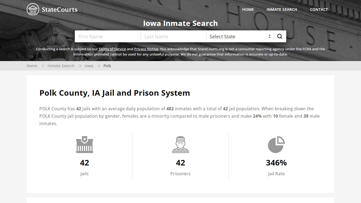 Polk County, IA Inmate Search - StateCourts